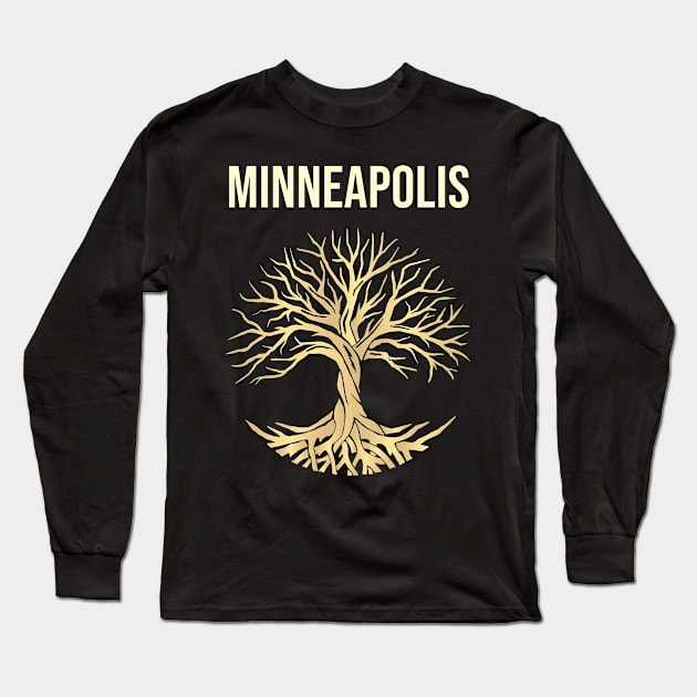 Tree Of Life City Minneapolis Long Sleeve T-Shirt by flaskoverhand